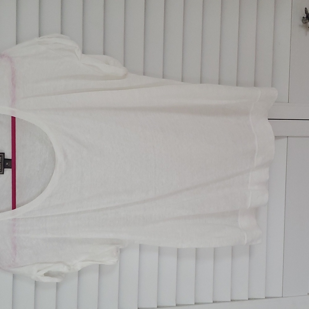 J CREW WHITE LINEN TEE SHIRT